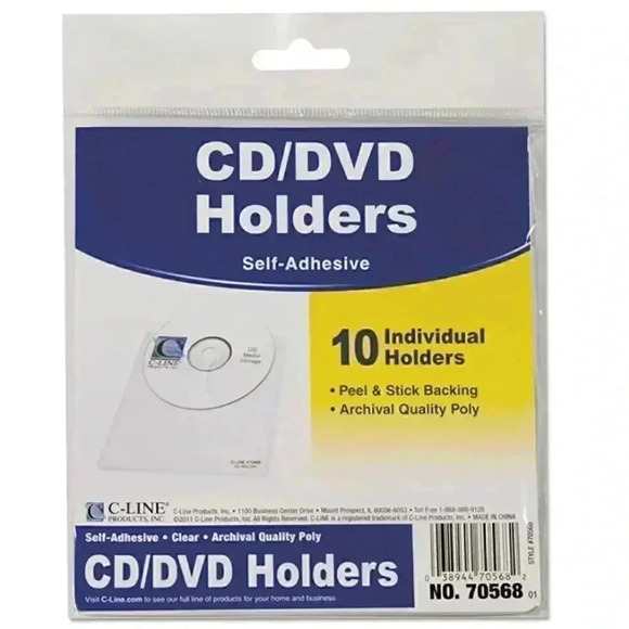 Self-Adhesive CD Holder, 5.33 x 5.66 Inches, Clear - Picture 2 of 3